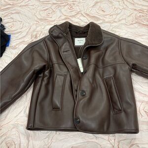 NWT Hollister Dark Brown Leather Jacket